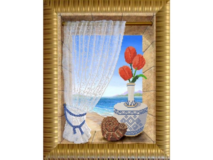Рисунок на ткани «Вид на море»