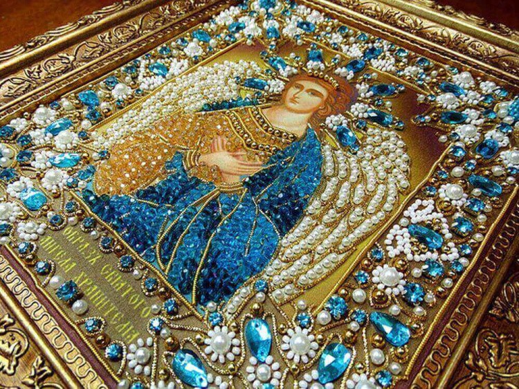 Набор вышивки хрустальными камнями «Ангел Хранитель» (золото) — картинка 12