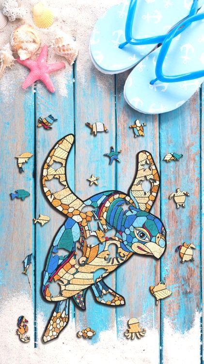 Деревянные фигурные пазлы «Морская Черепаха S», Eco Wood Art — картинка 6
