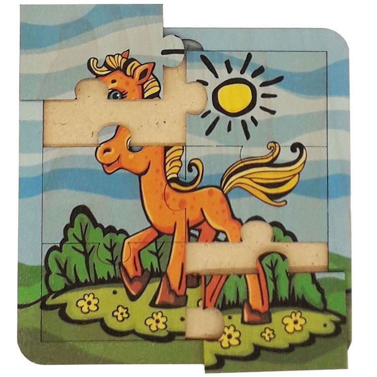 Пазл деревянный «Лошадка», 6 деталей — картинка 2