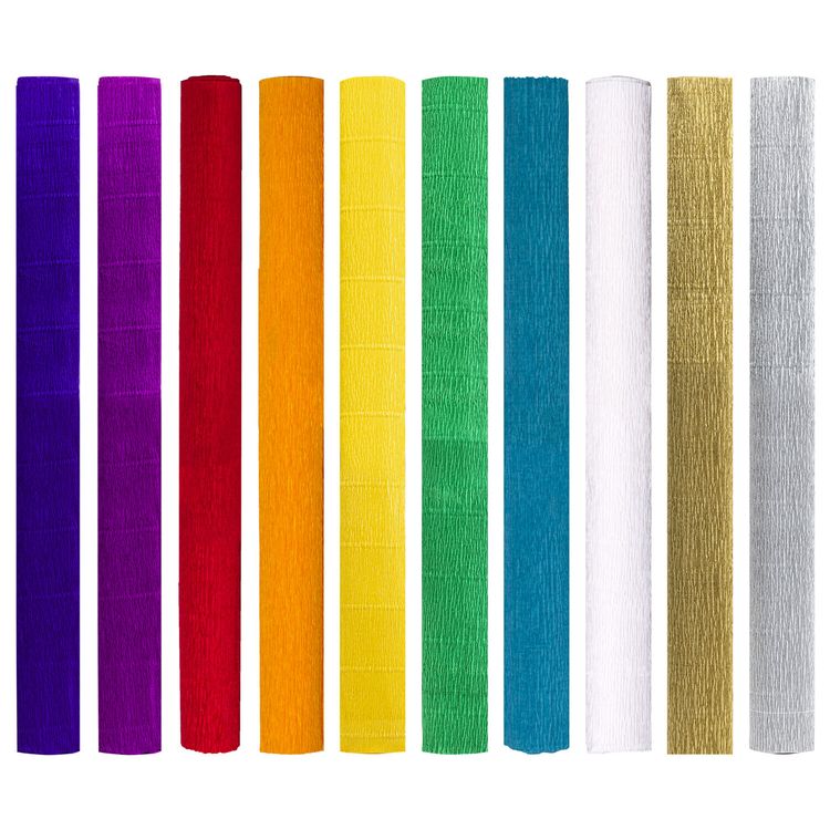 Набор гофрированной (креповой) бумаги 110 г/м2, 10 рулонов 50х250 см, яркие цвета, ОСТРОВ СОКРОВИЩ — картинка 2