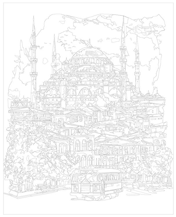 Картина по номерам «Город Стамбул, Турция: мечеть 40x50» — картинка 3