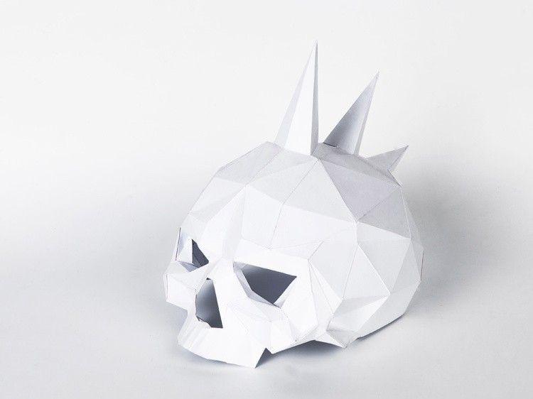 Бумажная модель для склеивания маска «Череп-Панк»