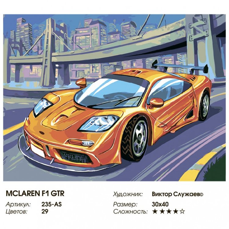 Картина по номерам «McLaren F1 GTR» — картинка 2