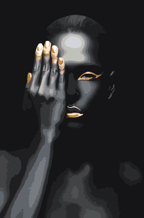 Картина по номерам «Африканка в золоте»