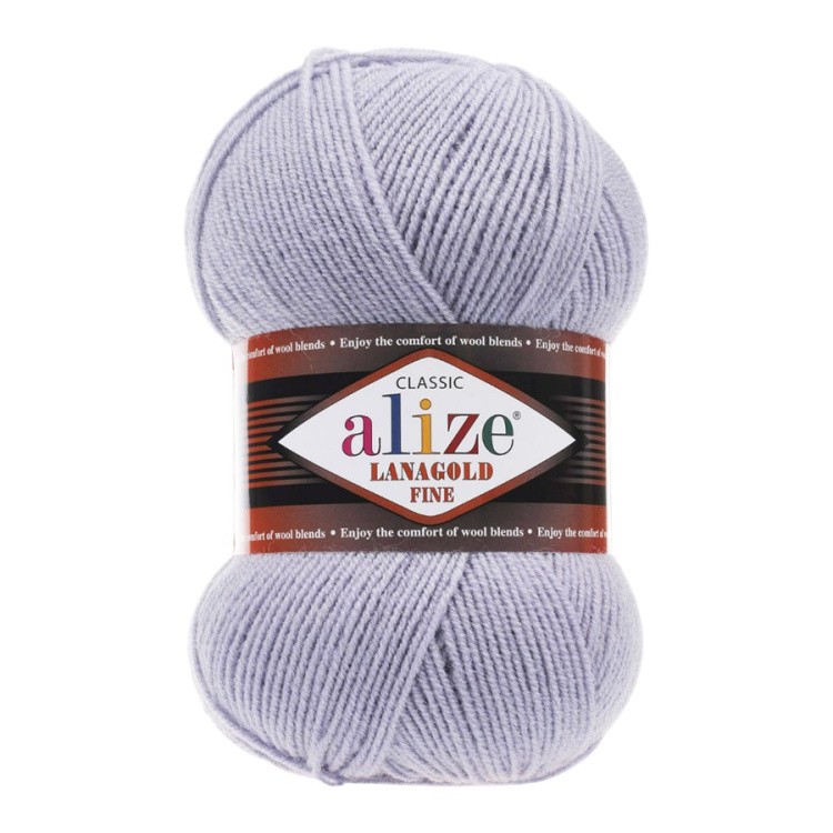 Пряжа ALIZE LanaGold Fine (Ализе Лана голд файн) (200), сиреневый дым, 5 шт. по 100 г
