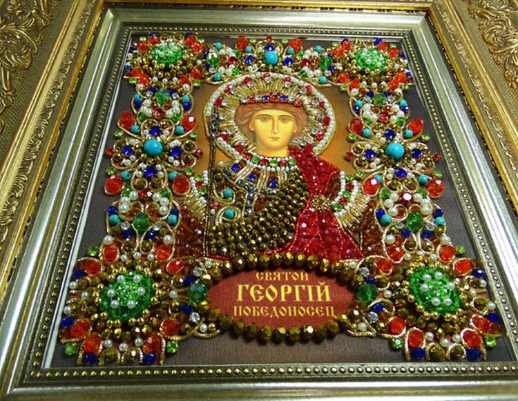 Набор вышивки хрустальными камнями «Георгий Победоносец» — картинка 6