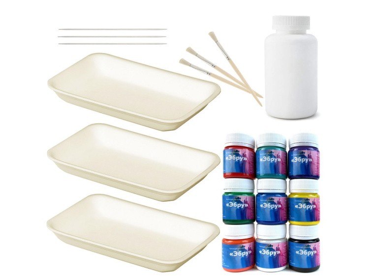 Набор для эбру «Семейный», 9 цветов, Mimi — картинка 4