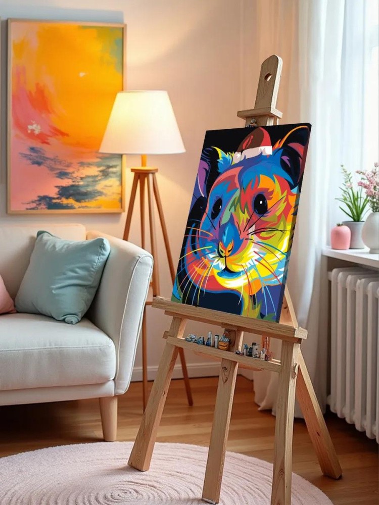 Картина по номерам «Радужный хомячок» — картинка 10