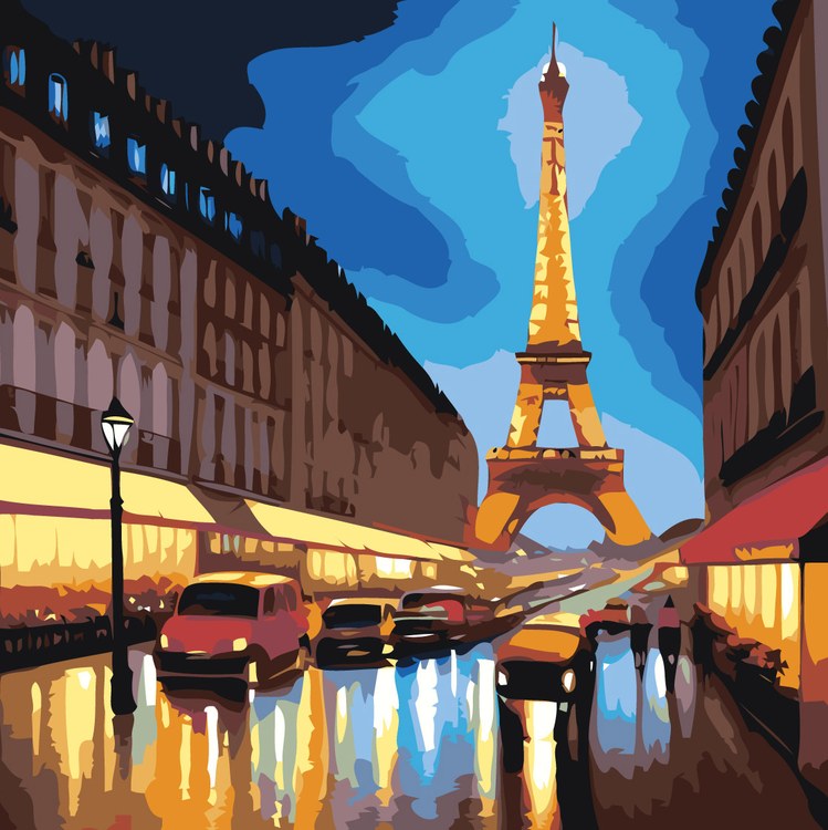 Картина по номерам «Парижская улица»