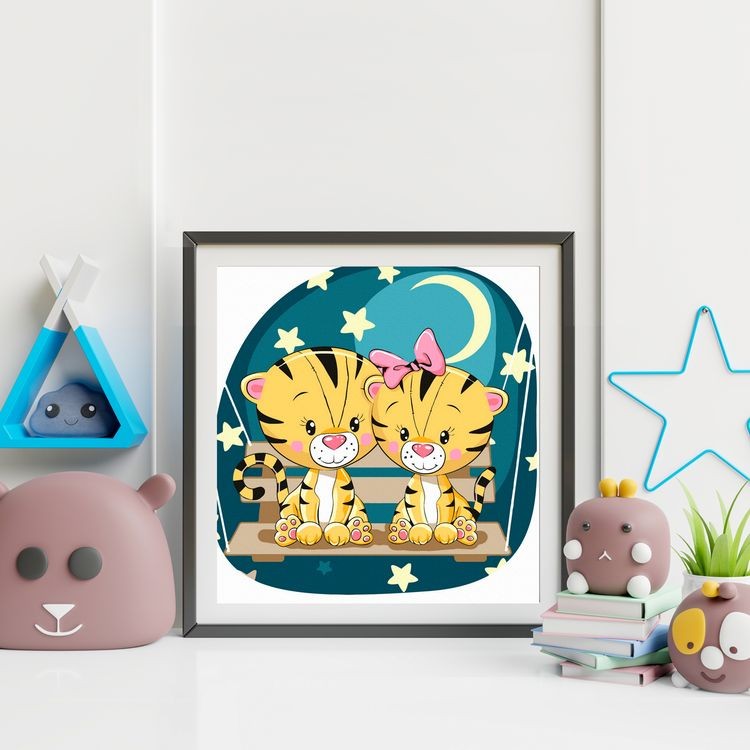 Картина по номерам «Тигрята на качелях» — картинка 4