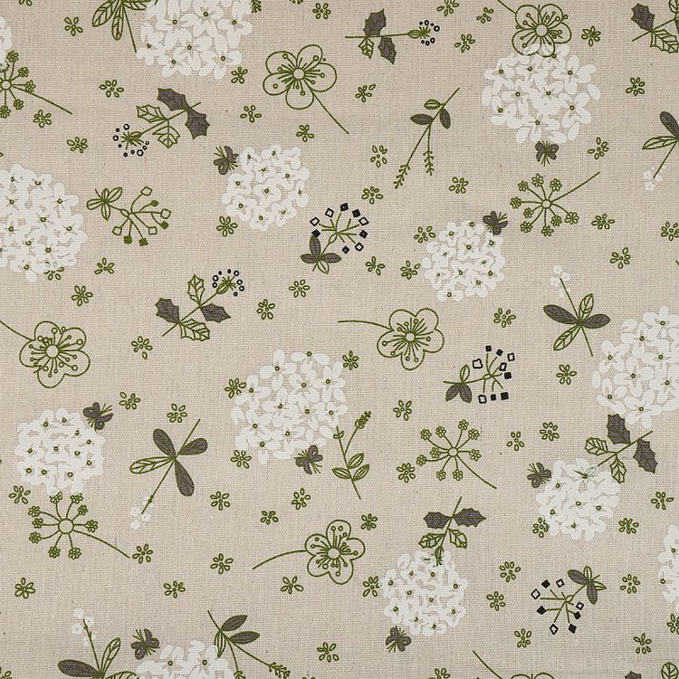 Ткань льняная, 3 м x 150 см, 140 г/м², цвет: серый, принт, TBY — картинка 4