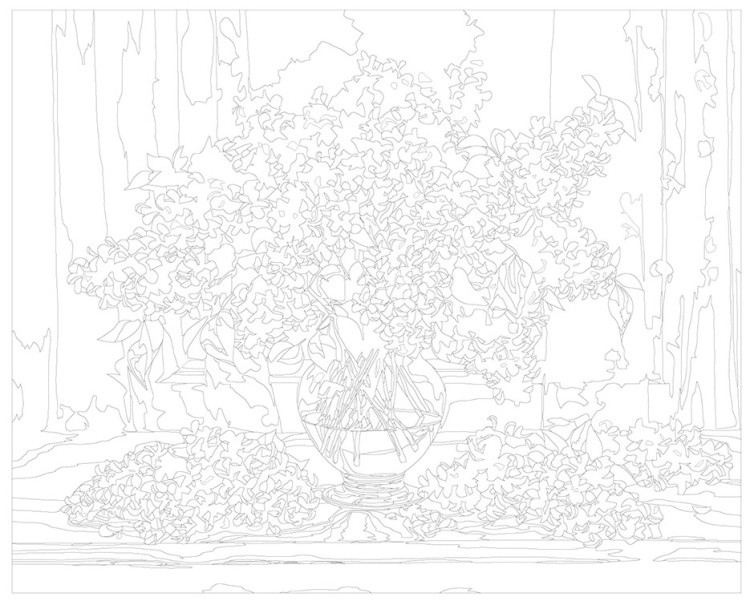 Картина по номерам «Цветы: Букет сирени на окне» — картинка 3