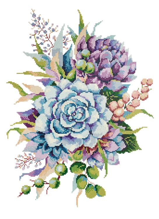 Алмазная вышивка «Букет суккулентов» — картинка 2