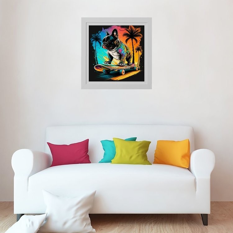 Картина по номерам «Мопс на скейтборде» — картинка 3
