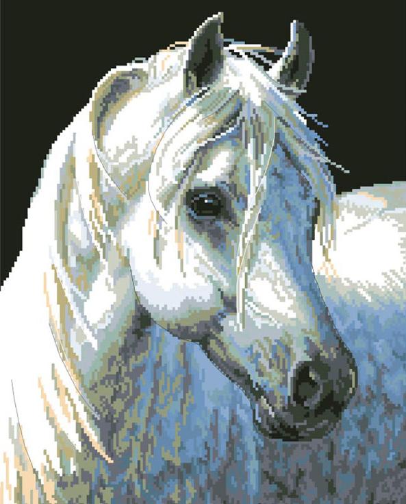 Алмазная вышивка «Белый конь»