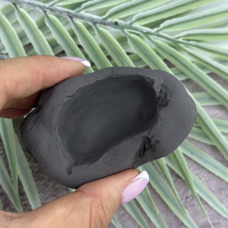 Силиконовый молд - Контейнер/подсвечник под камень, 9x7 см, 1 шт. — картинка 2