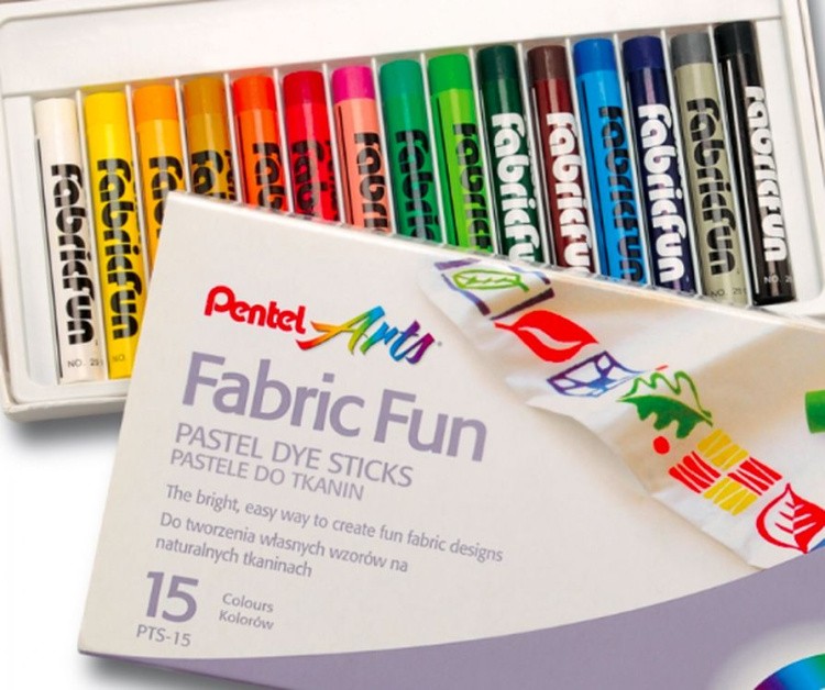 Пастель мелки для ткани Pentel FabricFun Pastels, 15 цв. — картинка 4
