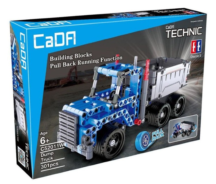 Конструктор Cada Technics грузовик c инерционным механизмом, 301 деталь — картинка 2