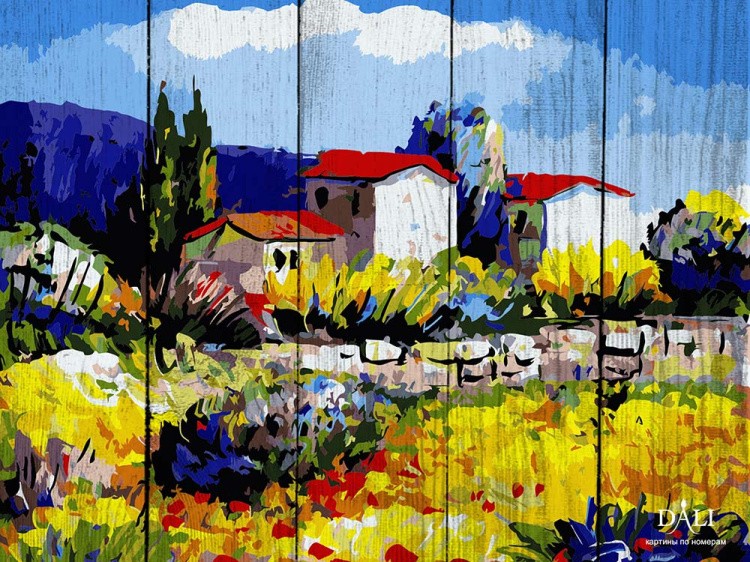 Картина по номерам по дереву Dali «Деревенька в Провансе»