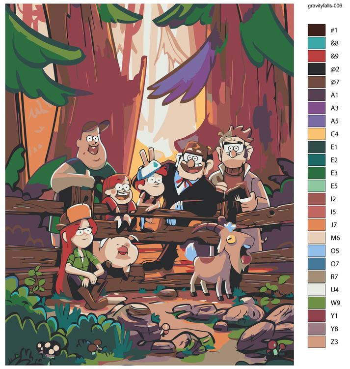 Картина по номерам «Gravity Falls Гравити Фолз: Персонажи» — картинка 2
