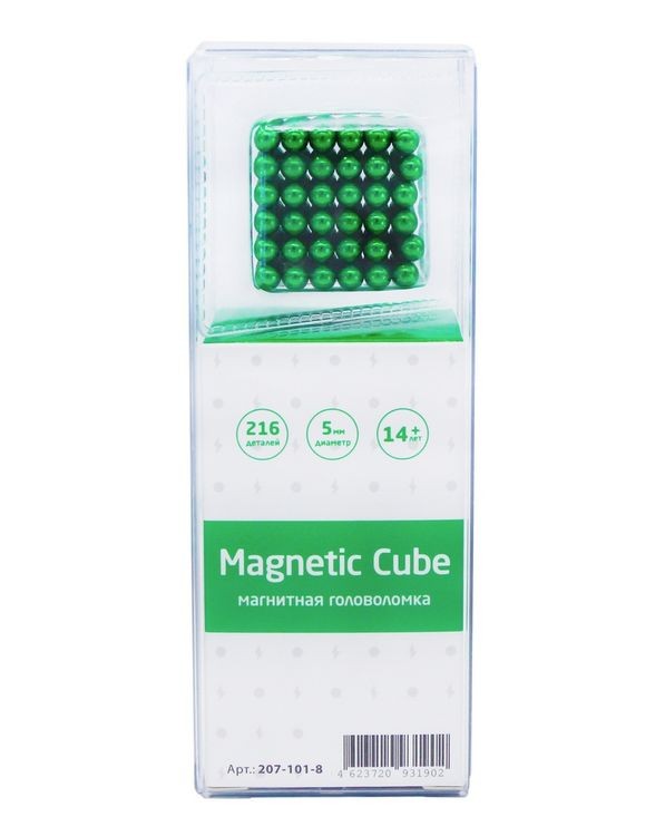 Головоломка магнитная Magnetic Cube, зеленый, 216 шариков, 5 мм (Неокуб) — картинка 5