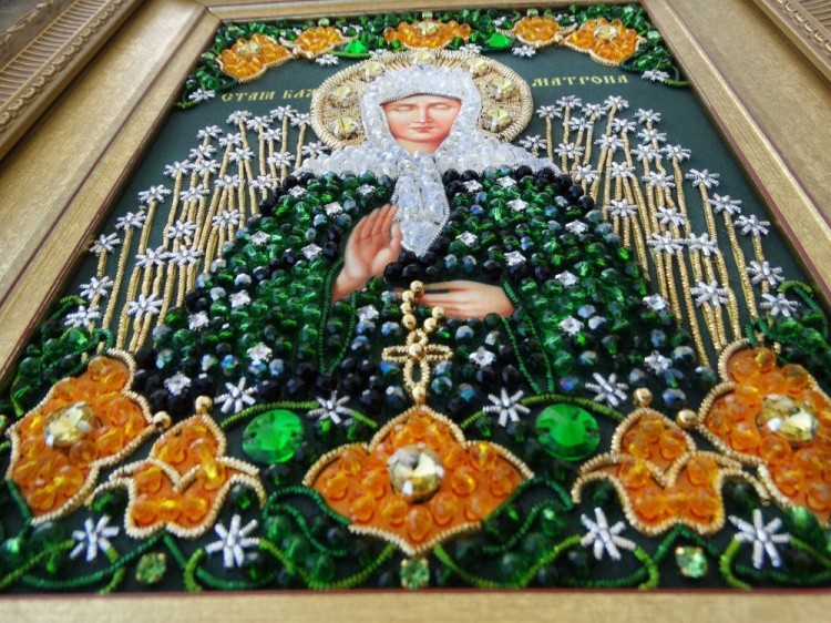 Набор вышивки хрустальными камнями «Святая Матрона Московская» — картинка 9