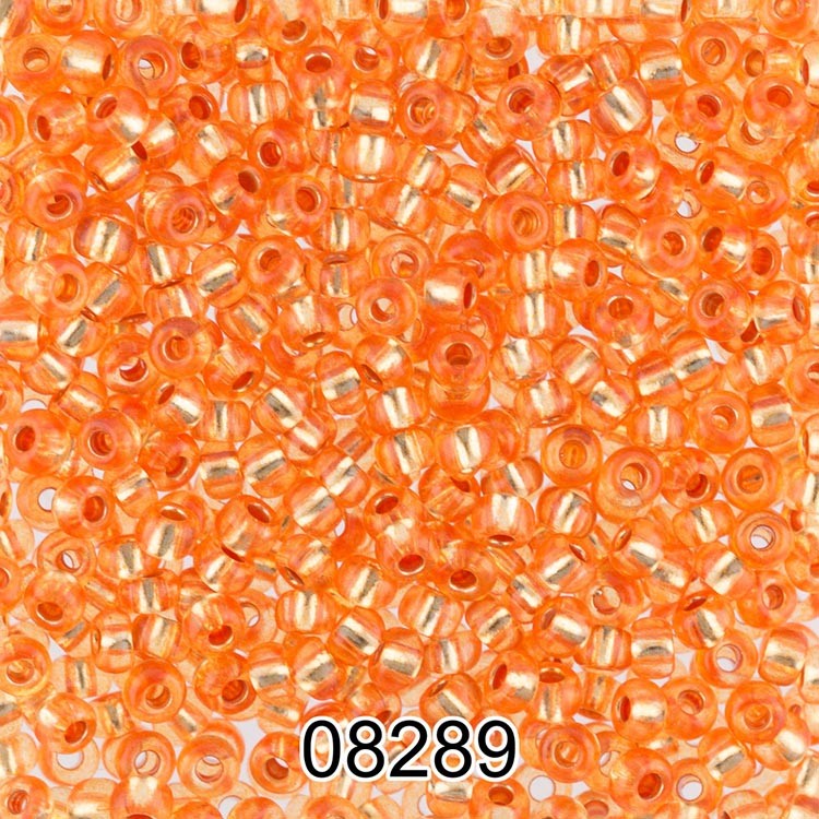 Бисер Чехия круглый 6 10/0, 2,3 мм, 500 г, цвет: 8289 оранжевый