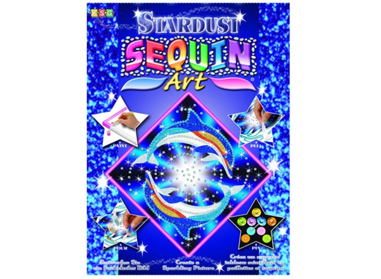 Раскраска с блестками и мозаикой «Дельфины» — картинка 2