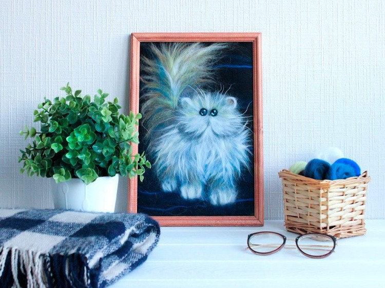 Картина шерстью «Пушистик» — картинка 4