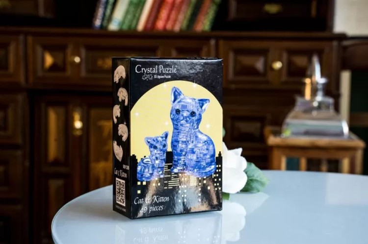 3D Головоломка Crystal Puzzle «Кошка серебристая» — картинка 2