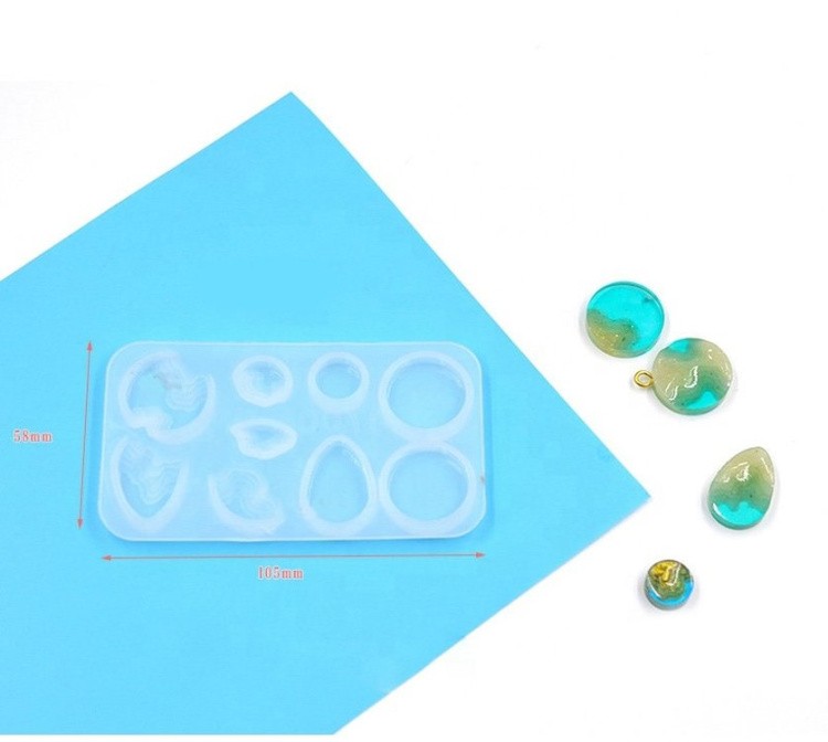 Силиконовый молд - Подвеска и сережки №1, 10х6 см — картинка 4