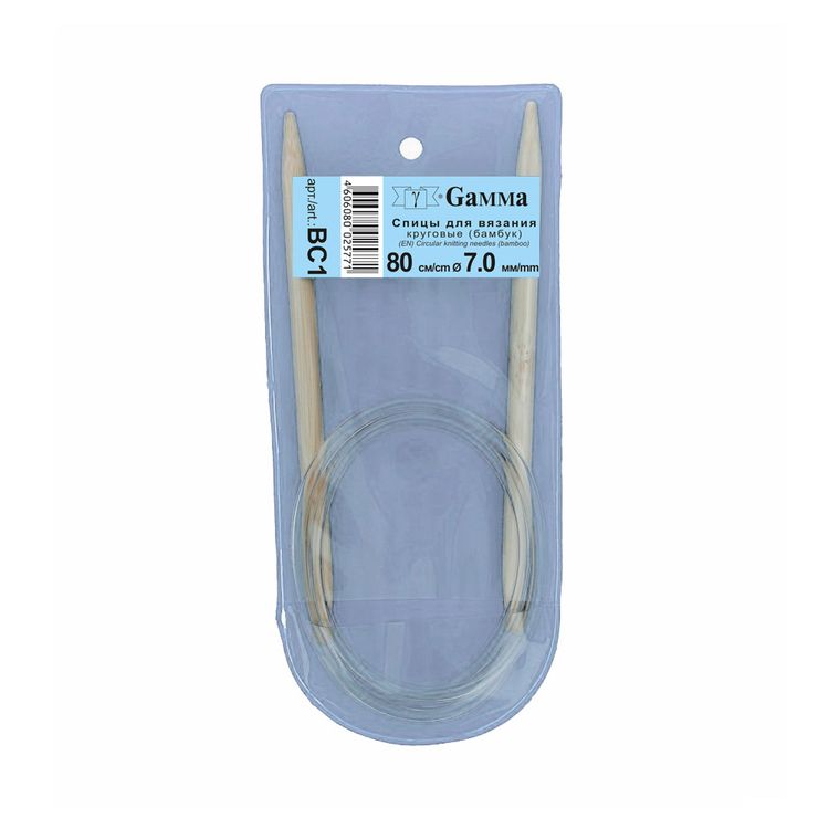 Спицы круговые 80 см, бамбук, d 7 мм, Gamma — картинка 2