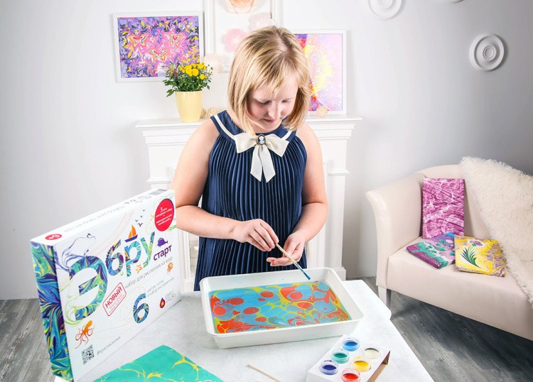 Набор для эбру «Старт» 6 цветов, Эбру-Профи — картинка 7