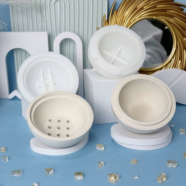 Силиконовый молд - Курильница/подставка под конусные благовония, d10,7см, 1 шт. — картинка 2