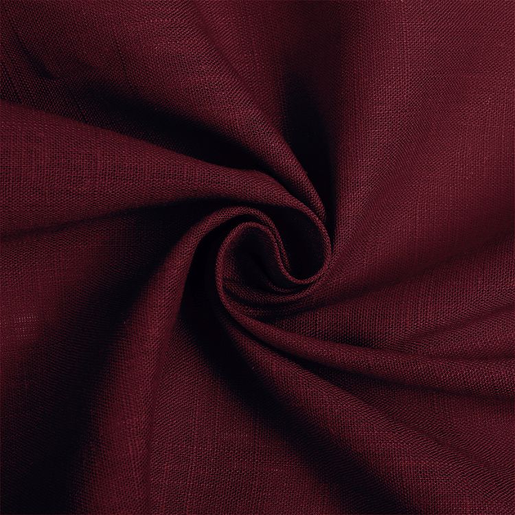 Ткань льняная, 190 г/м², 5 м x 140 см, цвет: бордо, TBY