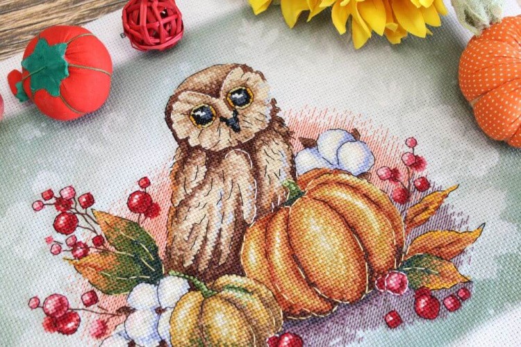 Набор для вышивания «Сова на тыкве» — картинка 2