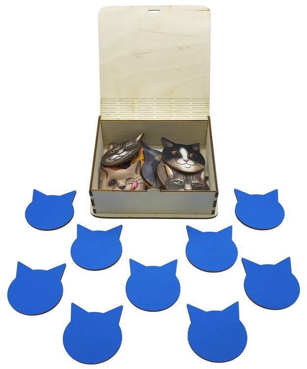 Развивающее пособие из дерева. Мемо «Коты» — картинка 3