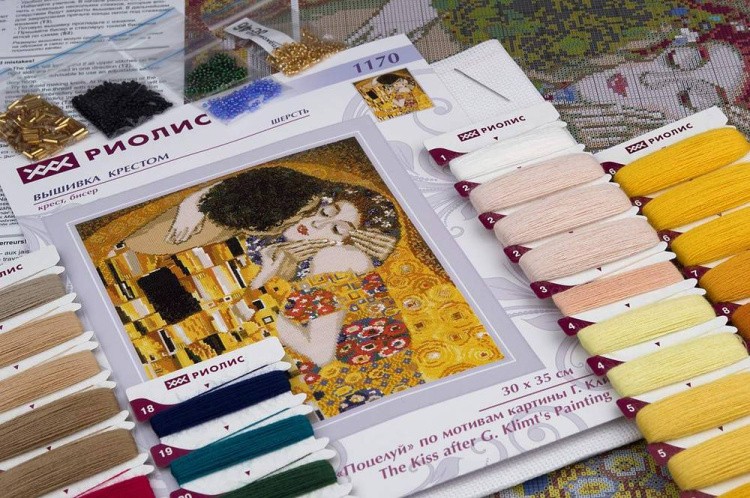Набор для вышивания «Поцелуй» по мотивам картины Г. Климта — картинка 3