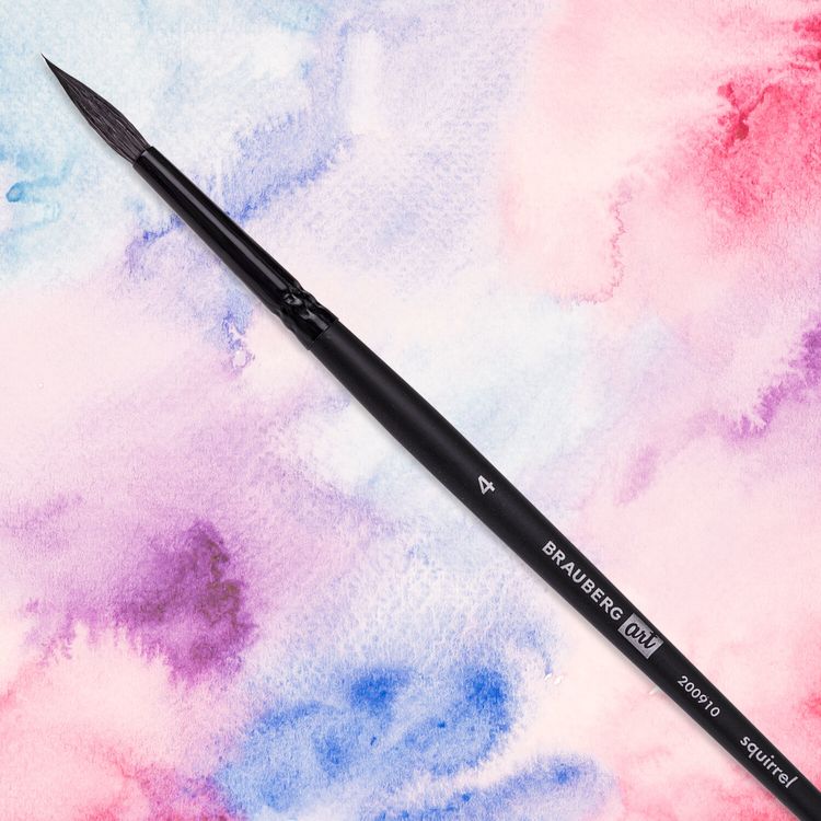 Кисть художественная профессиональная Art Classic, белка, круглая, № 4, короткая ручка, Brauberg — картинка 5