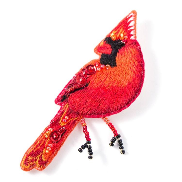 Набор для вышивания «Брошь. Птичка кардинал»