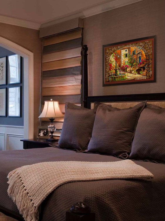 Картина по номерам «Дворик c фонтаном» — картинка 8