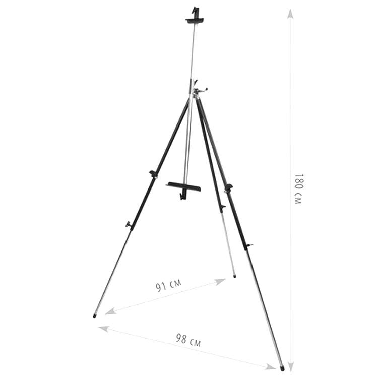 Мольберт полевой металлический BRAUBERG ART CLASSIC, тренога, переносной — картинка 13