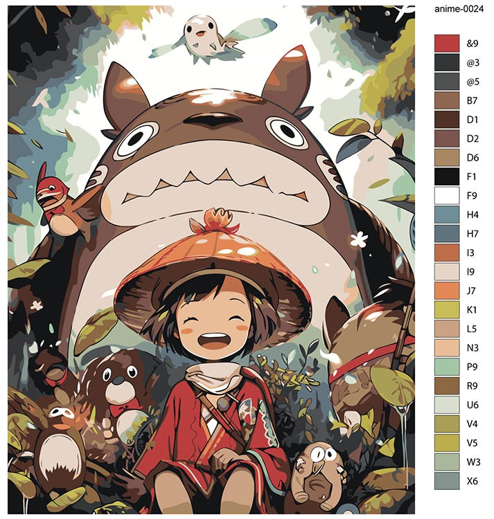 Картина по номерам «Аниме: Забавные существа» — картинка 2