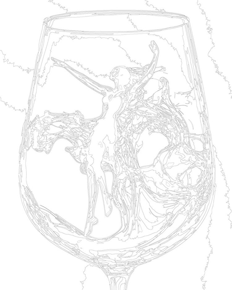 Картина по номерам «Красное вино и девушка в бокале, арт» — картинка 3