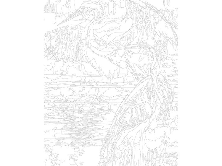 Картина по номерам «Цапли на закате» — картинка 3