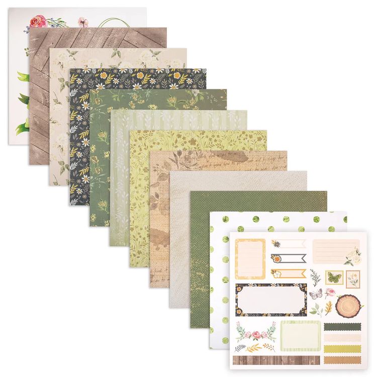 Бумага для скрапбукинга 30х30 см «Рустик», 12 дизайнов — картинка 2