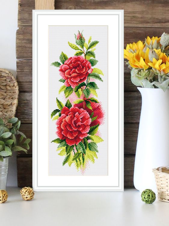 Алмазная вышивка «Розы красные» — картинка 4