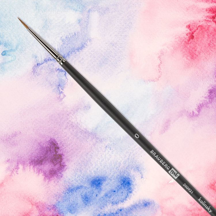 Кисть художественная профессиональная Art Classic, колонок, круглая, № 0, длинная ручка, Brauberg — картинка 5