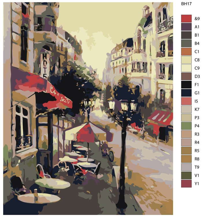 Картина по номерам «Уличное кафе» — картинка 2